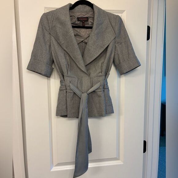 ESCADA Short Sleeve Blazer Gray Women’s Size 34 - Picture 1 of 7